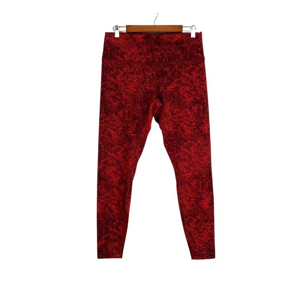 Lululemon Wunder Train HR Tight 28" Denim Wash Print Autumn Red Black Size 14 - Picture 1 of 6